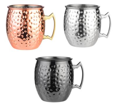 China Viable Wholesale Amazon Hot Sale Hammered Stainless Steel Copper Mule Moscow Mugs Sets Copper Plated 4pcs Mug for sale