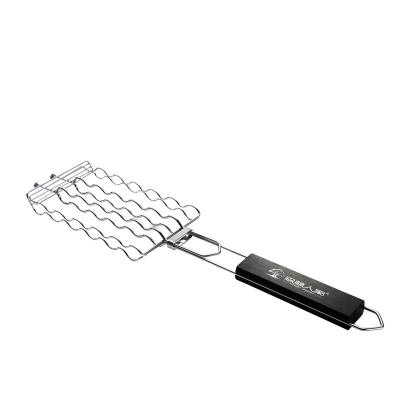 China Dustproof Sausage BBQ Grilling Basket For Hot Dog, Heavy Duty Outdoor BBQ Basket BBQ Rack Tools Grill Basket for sale