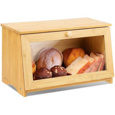 China Sustainable Bamboo Bread Box Wooden Bread Box Wooden Bread Box for sale