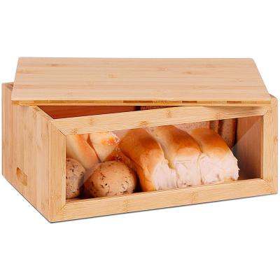 China Sustainable Bamboo Bread Box Wooden Bread Box Wooden Bread Box for sale