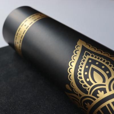 China Custom design durable anti-slip printed logo yoga mat natural rubber black and gold PU yoga mats for sale