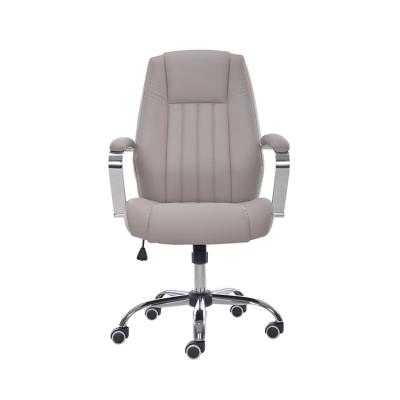 China Wholesale Popular Ergonomic Popular Luxury Manager White Office Chair PU PVC Office Chair Adjustable (Height) for sale