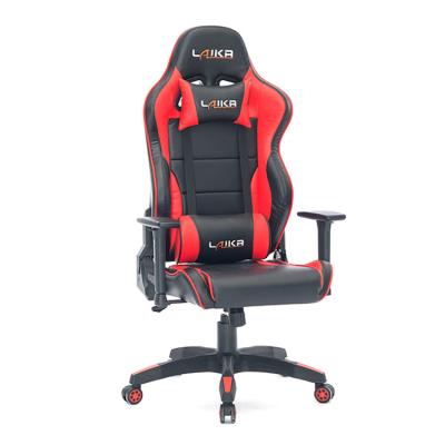 China (Size) 2021 Fashion Adjustable Seat PC Office Chair Leather Adjustable Cool Red Swivel Racing Computer Gaming Chair for sale