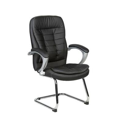 China Without Wheels Mechanism Black Computer Lounge Adjustable Luxury Leather Office Chair Without Wheels for sale