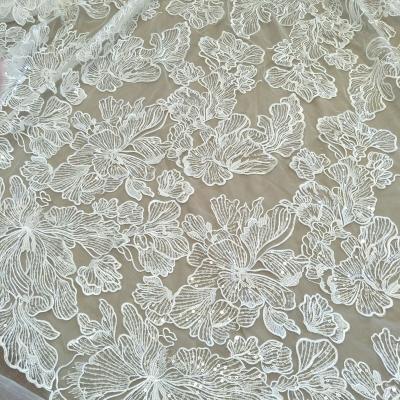 China Other ivory white with new sequin fabric wedding dress fabric width 130cm for sale