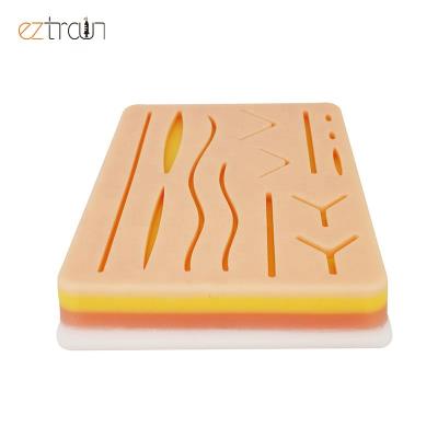 China Silicone 3 Layer Suture Skin Pad Suture Practice Model with Base for Single Interrupted Suture for sale