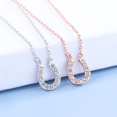 China SWA diamond fashion jewelry crystal necklace zircon trendy U pendant claival chain necklace for sale