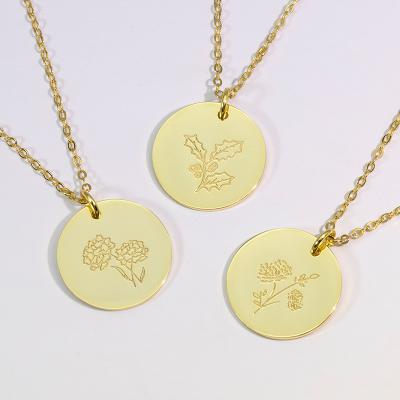 China Fashion Month Flower Necklace Brass Gold Plated Flower Jewelry Clavicle Dangle Chain for sale