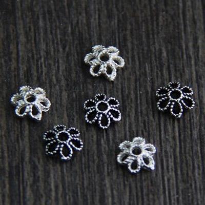 China 925 Silver 5.5mm 925 Sterling Silver Flower Loose Spacer Bead Caps DIY Jewelry Findings for sale