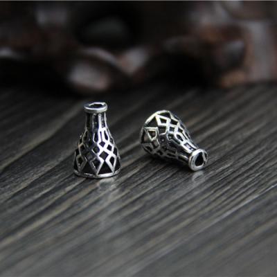 China 925 Silver 925 Sterling Silver Stopper Beads Jewelry Making Retro Fashion Pagoda Crimp Charm Bead Wholesale Price DIY Accessories for sale