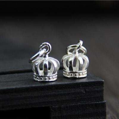 China Silver Bracelet and Necklace Jewelry Accessories 925 925 Sterling Silver Crown Charms Fit for sale