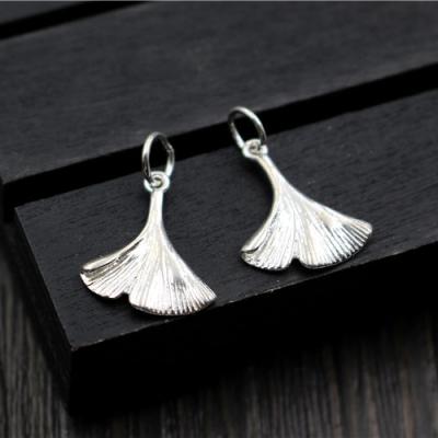 China 925 Silver 925 Sterling Silver Ginkgo Leaves Charms for Women Fashion Bracelets Sterling-Silver-Jewelry for sale