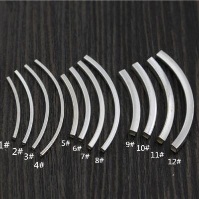 China 925 925 Sterling Silver Curved Square Tubes Curved Tube Spacer Bars Tubes Beads Diy Jewelry Bracelet Finding Wholesale for sale