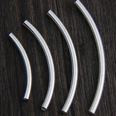 China 925 925 Sterling Silver Curved Tube Spacer Bars Tubes Curved Beads Diy Jewelry Bracelet Finding Wholesale for sale