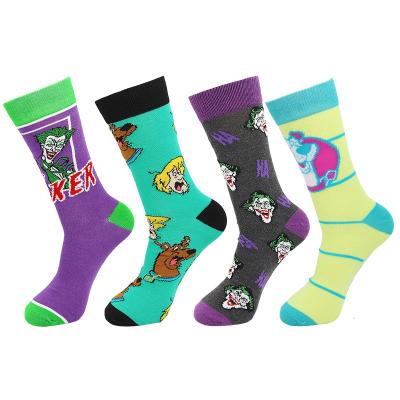 China Antibacterial Bulk Antibacterial Calcetines Crazy Funny Hombre Cotton Clown Cartoon Pattern Socks Happy Funny Face Socks for sale