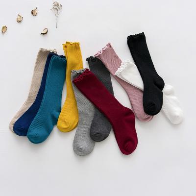 China BONYPONY Antibacterial Boys Girls Cute Candy Colors Combed Cotton Ribbed Crew Socks School Uniform Casual Kids Happy Socks for sale