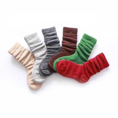 China BONYPONY Antibacterial Kids Girls Spring Autumn Lovely Loose Socks Candy Color Combed Medium Cotton Tube Socks for sale