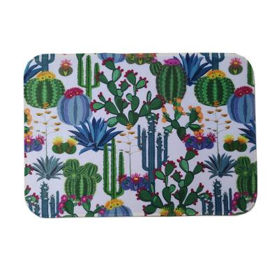 China Floral Printing Bath Mat Floral Design Foam Washable Bath Mat For Home Decoration for sale