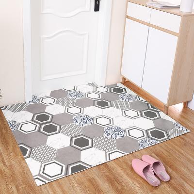 China Nordic Eco-friendly Washable Mat Waterproof PVC Leather Kitchen Floor And Non-slip Home Decorative Carpet for sale