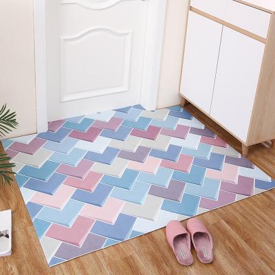 China Wholesale Washable Kitchen Oil-proof PVC Leather Floor Mat With Eco-friendly Waterproof Non-slip Door Mat for sale