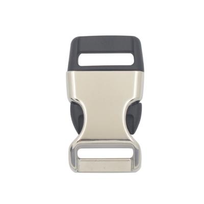 China Custom Color Eco-Friendly 15 Mm Contoured Quick Release Small Metal Side Buckle For Dag Collar Pet Collars for sale