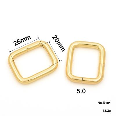 China Eco - Friendly Custom Metal Handbag Hardware Antique Brass Nickel Plated Square Ring for sale