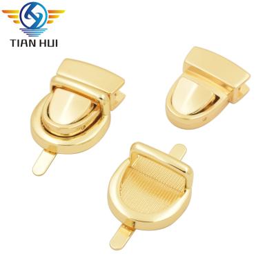 China Eco-friendly Custom Gold Color Metal Hardware Small Briefcase Lock For Leather Bags for sale