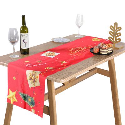 China Wholesale Durable Polyester Table Cloth Mat Cover Polyester Waterproof Wipeable Tablecloths For Christmas Home Decor for sale