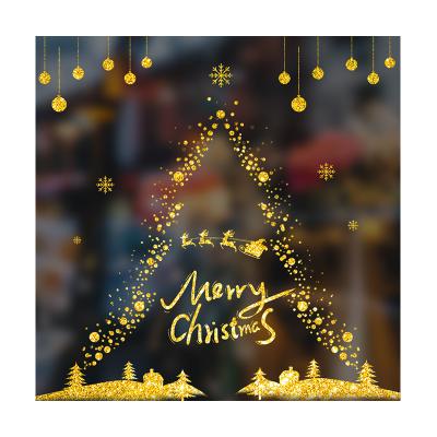 China Custom Made High Quality Vinyl Decor Christmas Silicone Sticker Promotional Window Sticker Happy New Year For Decorative Sticker for sale