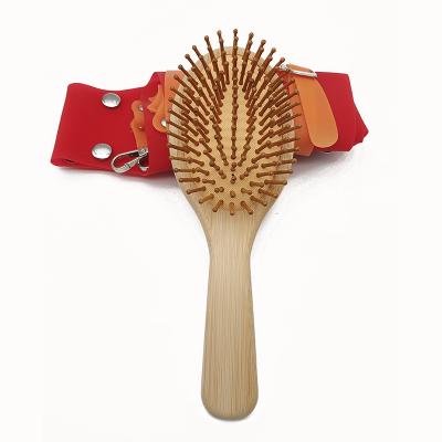 China Cushion Fashion Customized Hair Scalp Easy Cleaning Massage Comb Detangling Bamboo Hair Brush for sale