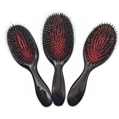 China Wooden Paddle Pin Boar Bristle Hair Brush Private Label Hair Brush Nylon Detangle Brush Easy For Hair for sale