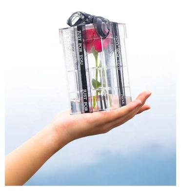 China Viable clear single rose acrylic box for preserved rose flower for sale