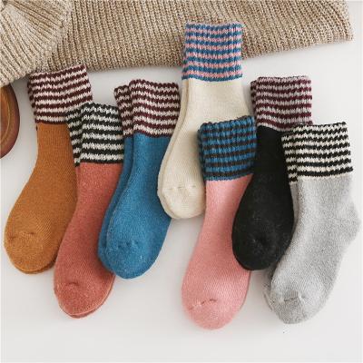 China Factory new desgin style colorful warmer sporty winter high quality comfortable woolen socks thicken socks women woolen socks for sale