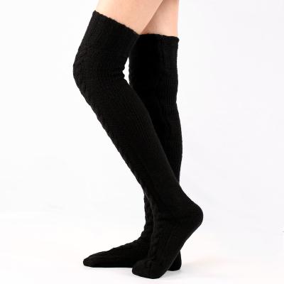 China QUICK DRY High quality acrylic knitted women over knee stocking sweater slouch socks thigh high socks long socks for women for sale