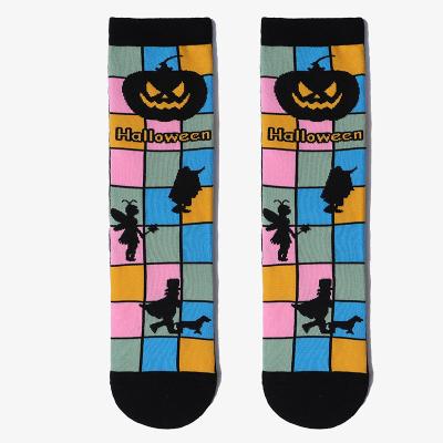 China Breathable Halloween Pumpkin Pops Colorful Funny Crew Logo Novelty Mens Crew Socks Mayor New Trendy Fashion Ghost Calcetin Por for sale