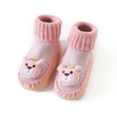 China Breathable Kids Gift Set New Cartoon Baby Socks Leather Toddler Floor Socks Smear Type Non-slip Soft Baby Socks for sale