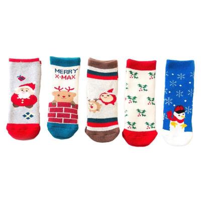 China Breathable Christmas Baby Socks Anti Slip Short Socks For Newborn Baby Winter Cartoon Boys Girls Warm Infant Socks For Baby Wholesalers for sale