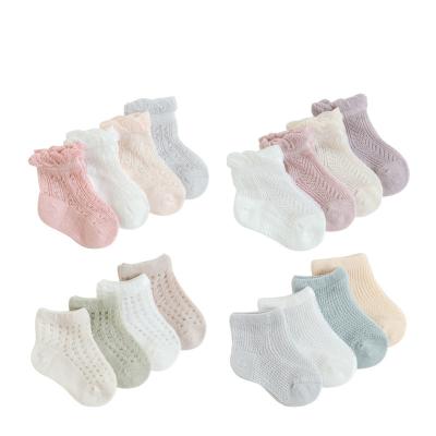 China New Design Fashion Cotton Toddler Girl Ruffle Baby White Breathable QUICK DRY Newborn Cotton Simple Socks Summer Cotton Socks for sale