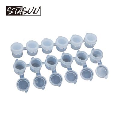 China STASUN 5ml Round Plastic Strip Mini Empty Paint Jars 6pcs for sale