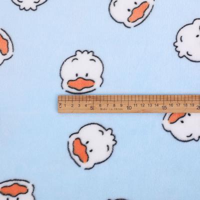 China OEM Ducks Shrink-Resistant Flannel Printed Fabric , Donald Polyester Winter Fabric Textile Baby Flannel Fleece Fabric for sale