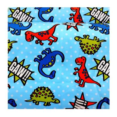 China Sustainable Custom Breathable Kids Digital Printing Dinosaur Blue Nylon Spandex Fabric For Kids Sport Wear for sale