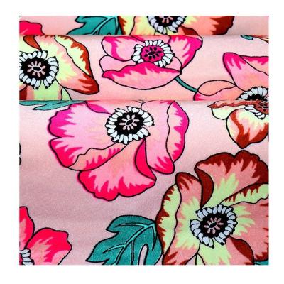 China 2021 Sustainable Custom Quick Dry Europe Sport 95% 5% Polyester Spandex Fabric With Digital Printing Flower Pattern for sale