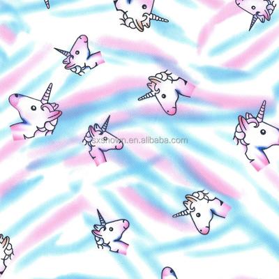 China Shaoxing Anti-static Professional Customizable Liverpool Knitted Rayon Cloth Fabric Popular Animal Printing Unicorn for sale