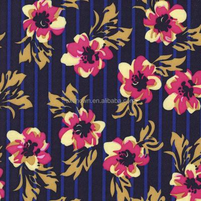 China Household Anti-static Professional Polyester Knitted Fabric Country Pastoral Style Liverpool Printed Flower Fabric for sale