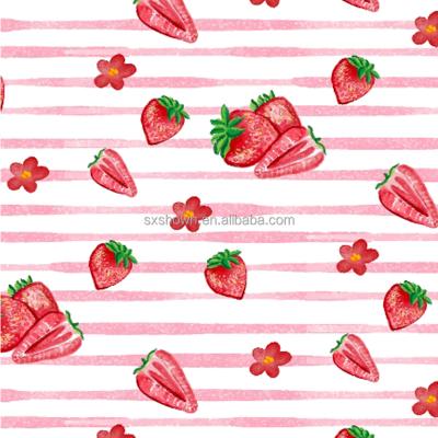 China Original rural style Liverpool fabric country printing fruit household anti-static polyester knitted fabric for sale