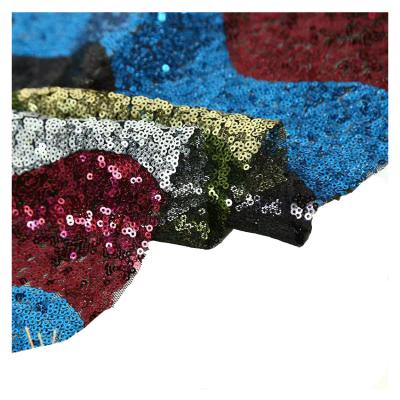 China Wholesale Shrink-Resistant 5cm Mesh Beaded Sequins Embroidered Fabric, Full Color Multicolor Pearl Tulle Decorative Textile for sale