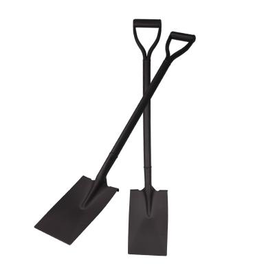 China Heavy Duty Shovel Garden Tool D-Grip Metal Steel Handle Farming Cultivating Square Shovel for sale