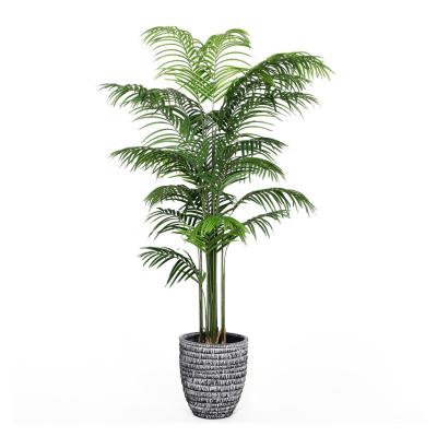 China Durable Areca Palm Simulation Green Plants With Pots Artificial Indoor Outdoor Landscaping Decoration Plants for sale