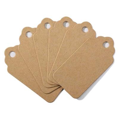 China Sustainable Custom Small Recycled Brown Paper Garment Wrapping Paper Hang Tags for sale