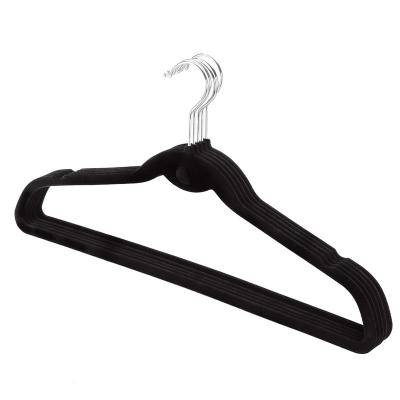 China Wholesale Non Slip Space Saving Velvet Shirt Waterfall Dress Clothes Hangers Black for sale